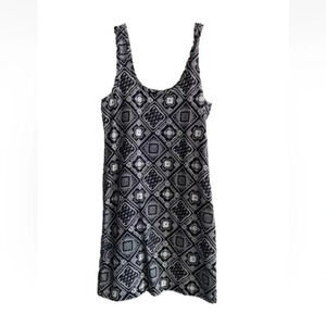 Forever 21 Mini Tank Dress Black/White Floral Lightweight Rayon Strappy Back S/M